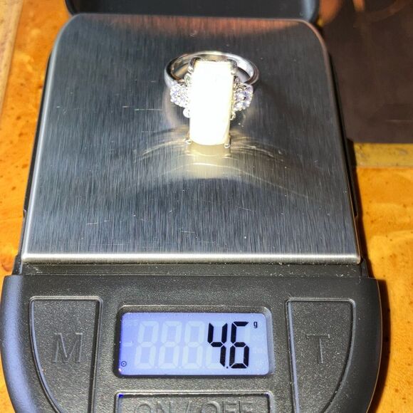 Natural Rainbow Moonstone Tanzanite Sterling Silver Ring Size 6 - Picture 9 of 9